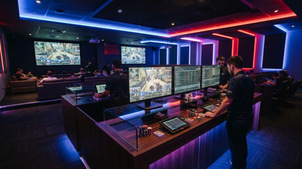 หน้าจอแสดงผลการแข่งขันและสถิติเกมในวงการอีสปอร์ต