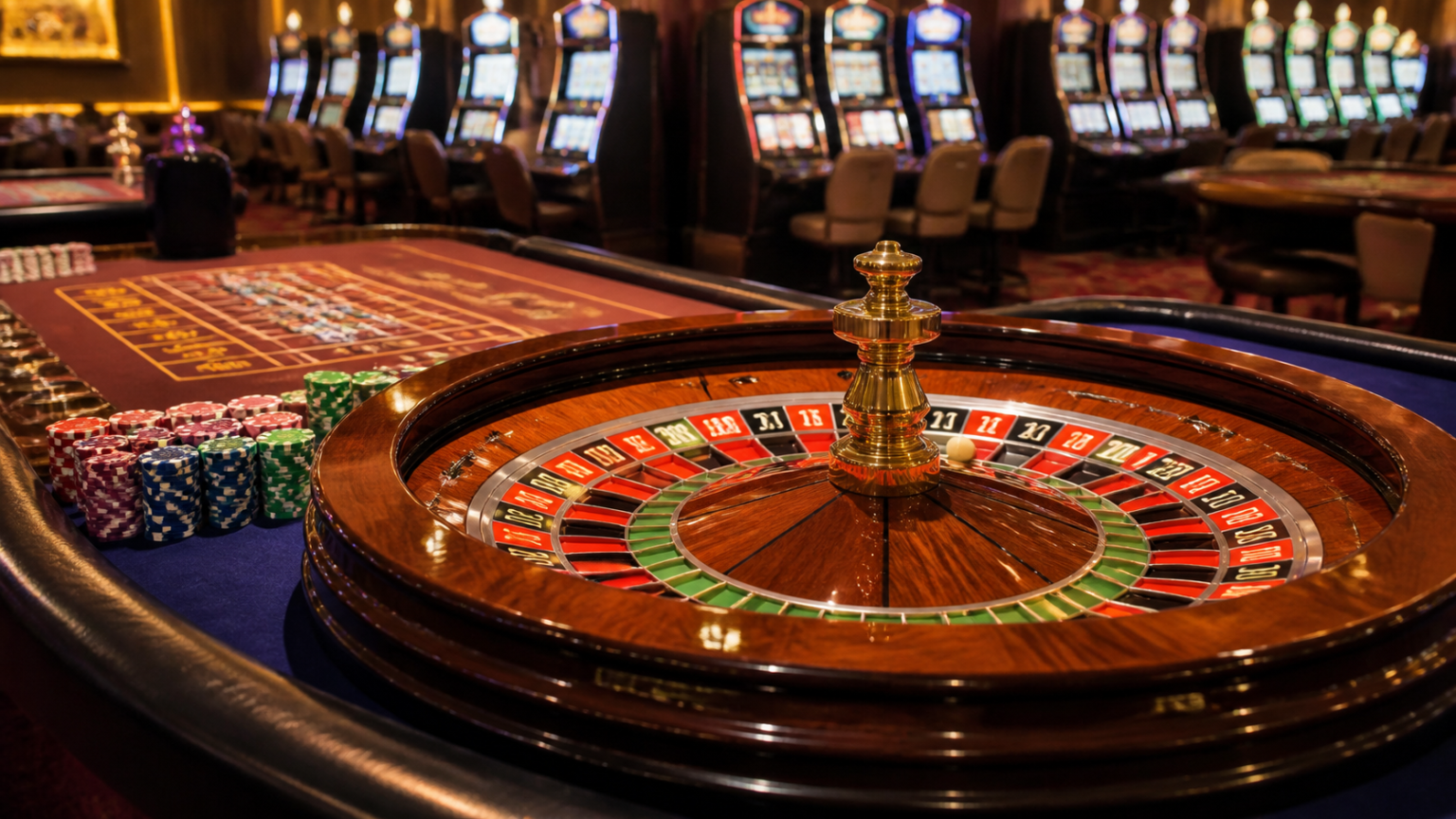 ブックメーカー初心者が確認したい入出金・規約・サポートとSlots Casinos Casino gaming table with slot machines and roulette wheel