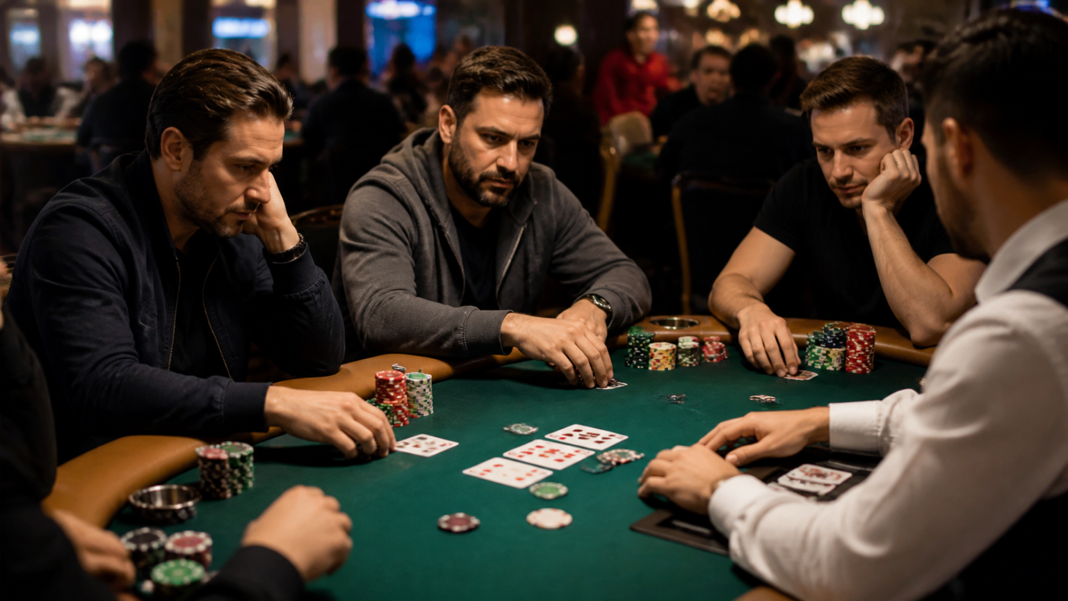 Understanding โป๊กเกอร์ เงิน จริง: A Practical Guide to Playing with Real Stakes Real-money poker table with chips and cards in a casino setting