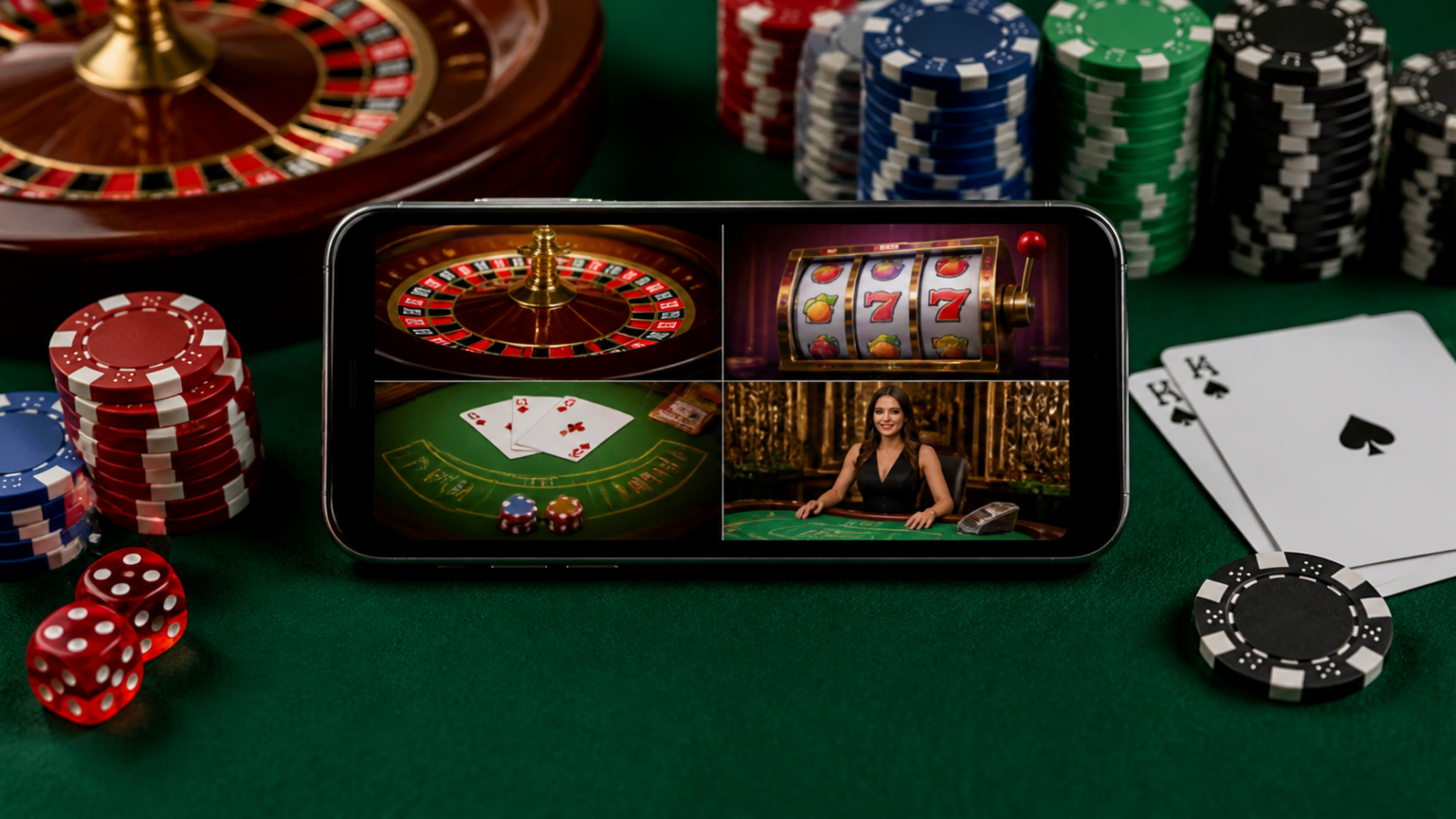 Come Confrontare i Siti Scommesse in Base a Giochi e Servizi Smartphone displaying online casino games with casino-themed visuals
