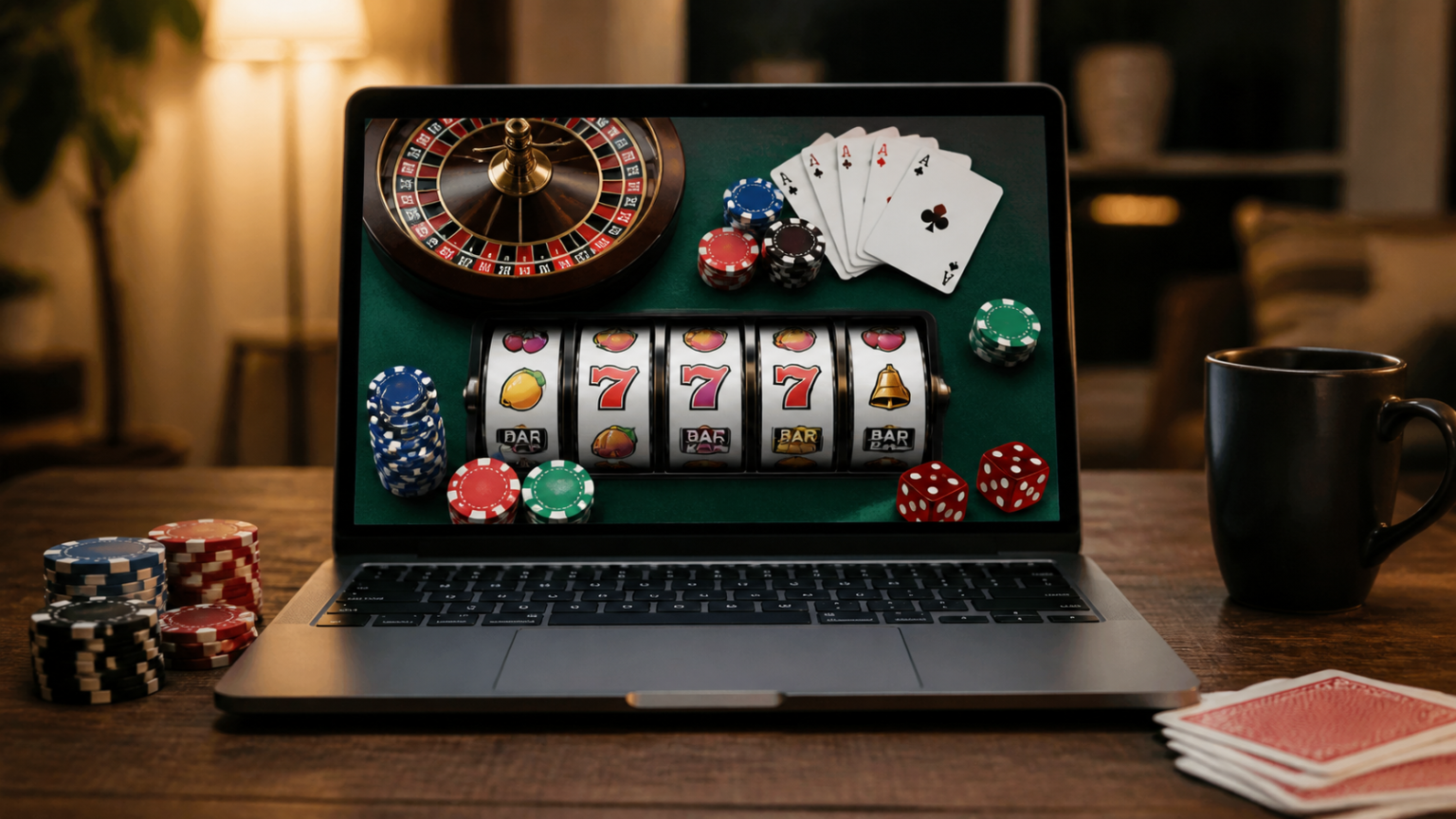What to Know Before Playing at an Online Casino A laptop showing an online casino game interface